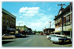 1962 Walnut Street Main Business Section Rogers Arkansas AR Posted Cars Postcard