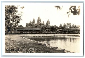 c1930's Angkor Wat Krong Siem Reap Cambodia Vintage RPPC Photo Postcard