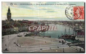 Old Postcard Dunkirk Quai Dutch and Basin du Commerce
