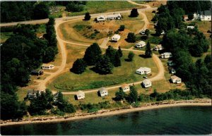 Aerial View Wonderview Cottages Penobscot Bay Belfast ME Vintage Postcard C78