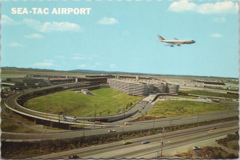 Sea-Tac Airport Seattle Tacoma WA Washington Unused Vintage Postcard D52