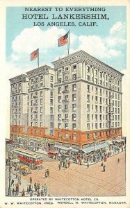 HOTEL LANKERSHIM Los Angeles Street Scene Whitecotton Co c1910s Vintage Postcard