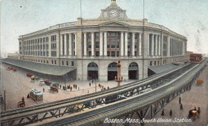 South Union Station, Boston, Massachusetts, Very Early Postcard, Unused