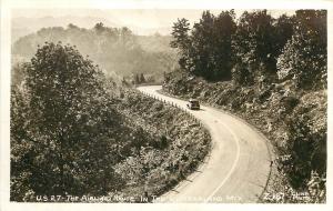 RPPC Postcard US Hwy 27 Airline Route in Cumberland Mountains TN Cline Z-127