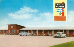 Autos Butler Effingham South Carolina 1950s Mac's Motel postcard roadside 6361