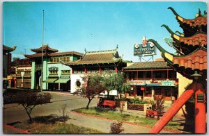 New Chinatown Art and Gift Shops Herb & Spice Shops Nightclubs Building Postcard