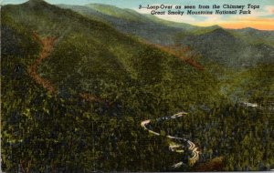 Tennessee Smoky Mountains Loop-Over As Seen From The Chimney Tops