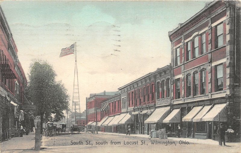 G24/ Wilmington Ohio Postcard 1909 Kraemer Art South St Stores