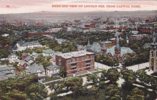 Bird's Eye View of Lincoln NE, Nebraska - From the Capitol Dome - DB