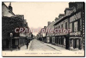 Old Postcard Pont L'Eveque La Grande Rue Saint Michel