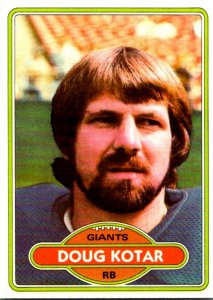 1980 Topps Football Card Doug Kotar RB New York Giants sun0068