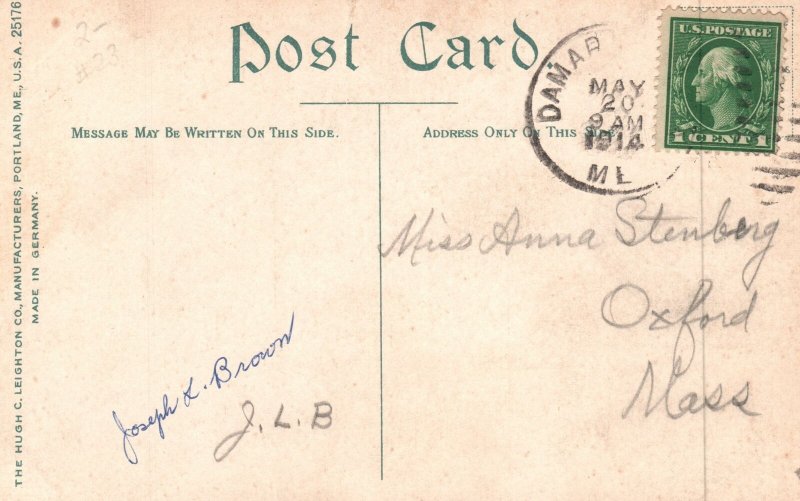 Vintage Postcard 1914 Str. Ransom B. Fullerton Kennebec En Route Boston MA