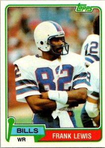 1981 Topps Football Card Frank Lewis Buffalo Bills s60059