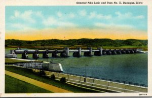 Iowa Dubuque General Pike Dam and Lock No II 1956