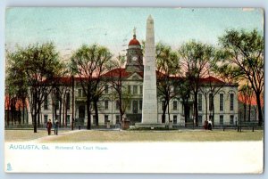 1909 Augusta Georgia GA Vintage Tuck Postcard Richmond Co. Court House Building