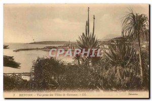 CARTE Postale Old Menton View taken Villas Garavan