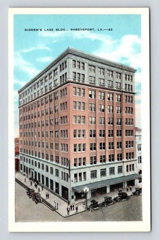 Shreveport Louisiana Gidden's Lane Building Postcard