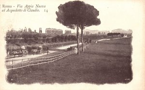 Vintage Postcard Roma Via Appia Nuova Ed Acquedotto Di Claudio Rome Italy