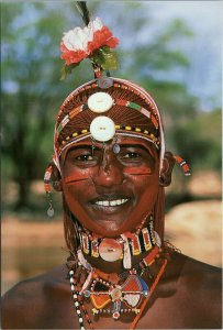 Samburu Warrior or Moran Images of Africa Photobank Postcard PC511