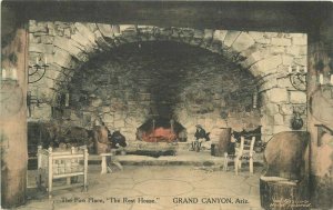 C-1910 Grand Canyon Arizona Fire Place The Rest House Postcard Harvey 20-7161