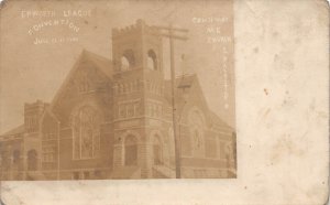 J85/ East Palestine Ohio RPPC Postcard c1910 M.E. Church Epworth League 223