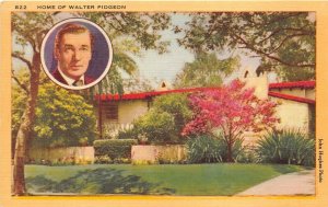 Los Angeles California 1940s Postcard Home of Walter Pidgeon Movie Star