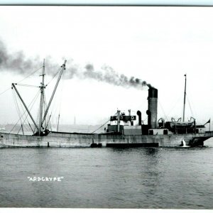 c1940s SS Ardgryfe Scottish Cargo Steamship Real Photo RPPC Built 1909 Fulton A9