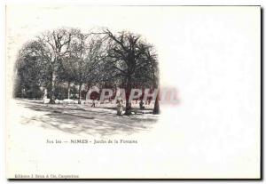 Postcard Old Nimes Fountain Garden