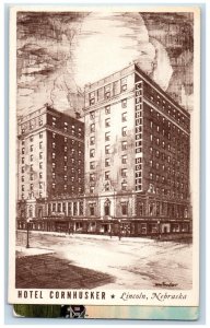 Hotel Cornhusker Building Exterior Scene Lincoln Nebraska NE Vintage Postcard