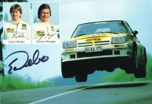 Erwin Weber Touring Rally Racing Cars Hand Signed Postcard