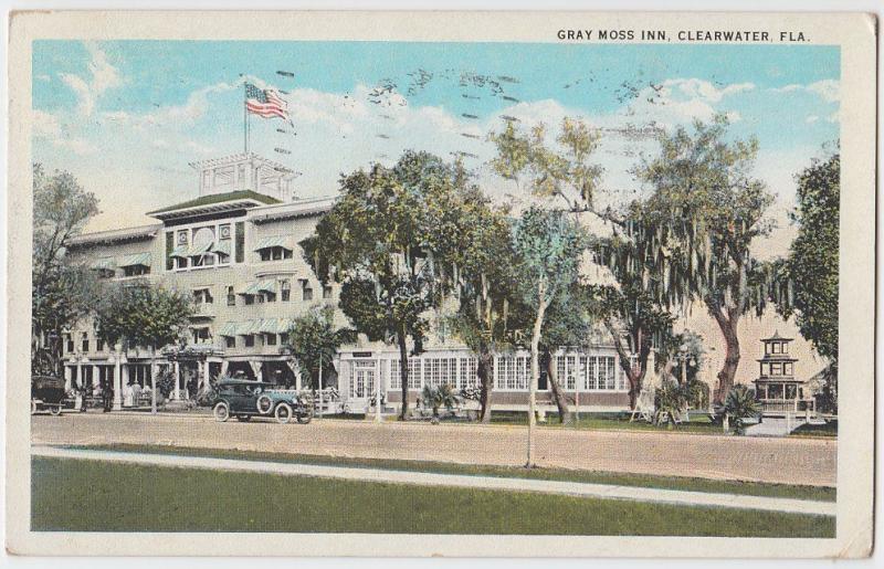 1929 CLEARWATER Florida Fla Postcard GRAY MOSS INN Pinellas County