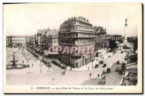 Old Postcard Bordeaux Allees de Tourny and Cours du XXX Juillet
