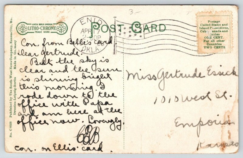 Enid Oklahoma~Bid Broadway Crescent Cafe~Open All Night~Stephenson Bldg~1908