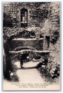 c1910's Pool Of Bethesda Remains Of The Ancient Church Jerusalem Israel Postcard