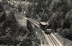 c1910 ZURICH SWITZERLAND RIGIBAHN SCHNNURTOBEL BRIDGE RAILWAY POSTCARD P1179