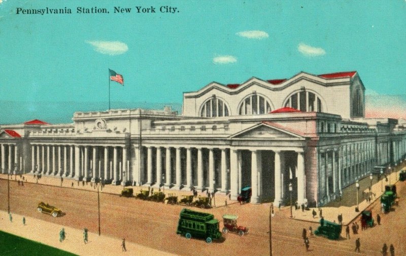 C.1915-20 Pennsylvania Train Station, New York City Unused Early Postcard F94