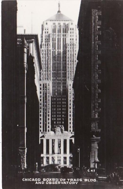 Illinois Chicago Board Of Trade Building and Observatory Real Photo