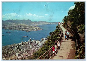 1969 Way Down Area and Kowloon Peninsula Kowloon Hong Kong Vintage Postcard
