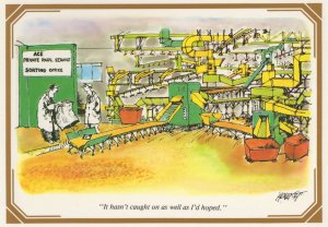 Royal Mail Sorting Office as Model Railway Comic Postcard