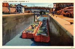 New York Lockport Locks Looking East