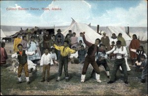 Nook Teller Alaska AK Eskimo Salmon Dance c1910 Postcard