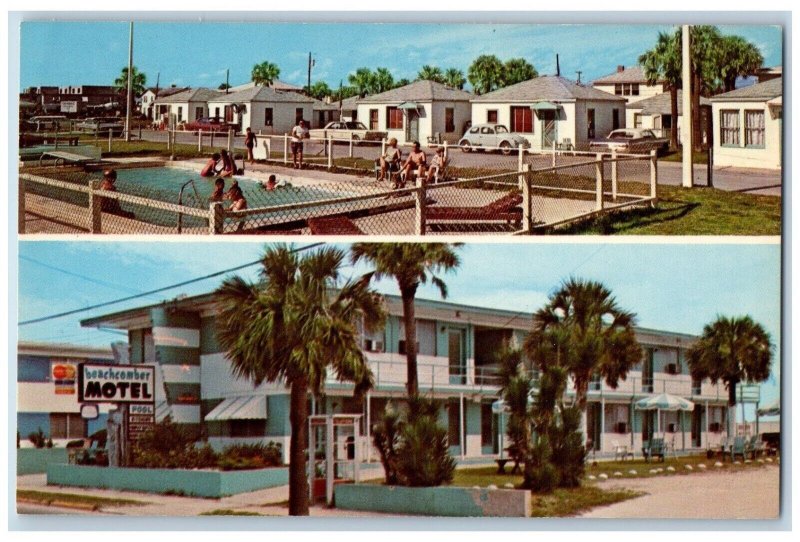 Jacksonville Beach Florida FL Postcard Tom Thumb Court Beachcomber Motel c1960