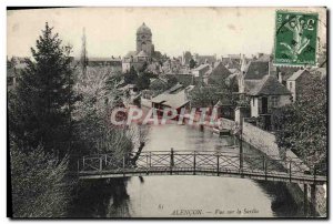 Old Postcard Alencon View On Sarthe
