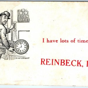 c1910s Reinbeck, IA I have lots of time in Regulator Clock Postcard W Dunk A67