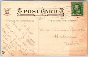 1909 I'm Looking For Sweetheart Woman Standing In Doorway Posted Postcard
