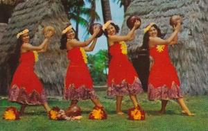 Hawaii Honolulu Kent Gihrard's Hula Nani Girls In Pahu Skirts 1963