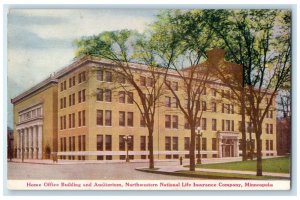 c1940's Home Of Building And Auditorium Minneapolis Minnesota MN Trees Postcard