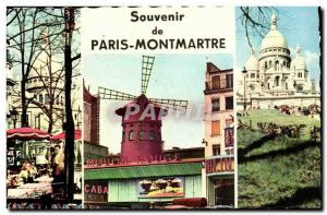 Modern Postcard Souvenir de Paris Montmartre (Moulin Rouge Sacred Heart)