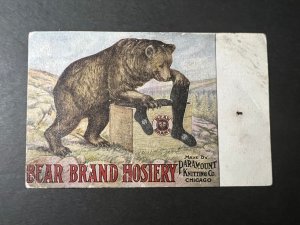 Mint USA Postcard Bear brand Hosiery Paramount Knitting Co Chicago Advertisement