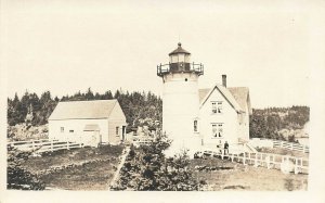 Cutler ME Little River Lighthouse  RARE Real Photo Postcard 